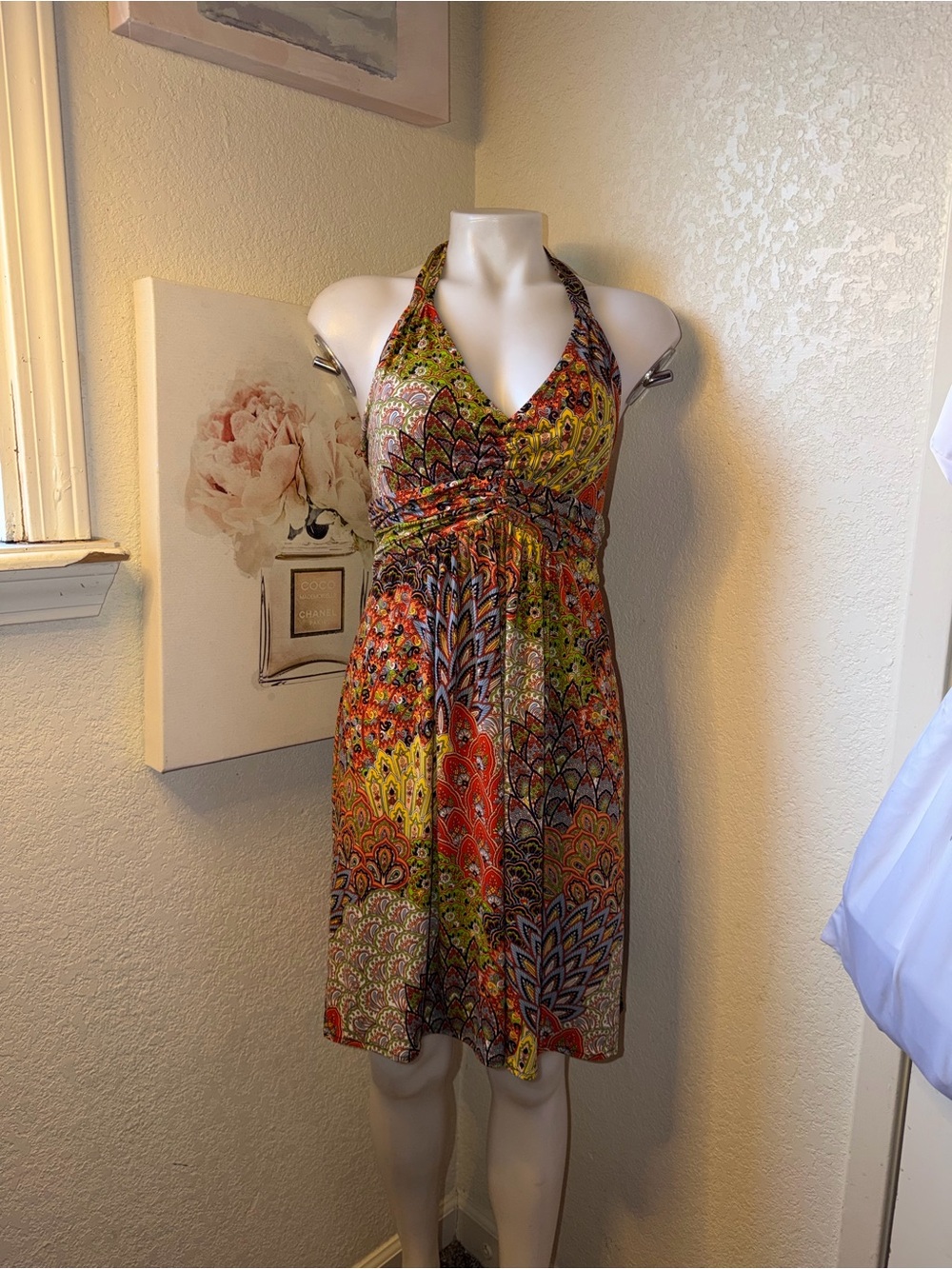 Muse Multicolor Halter Backless Dress